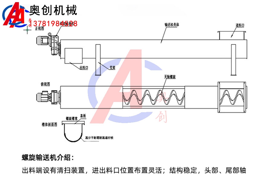 淤泥粉料無(wú)軸螺旋輸送機(jī)